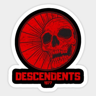 skull red descendents 1977 Sticker